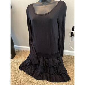 Juicy Couture Black Tiered Ruffle Tunic Dress Size P Petite XS NWT NEW Cocktail